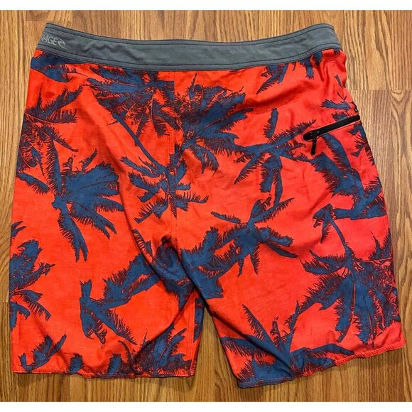 Rip Curl Mirage Palmtime Red Palm AOP Board Shorts Mens 32 8" Beach Swim Trunks - Picture 2 of 6